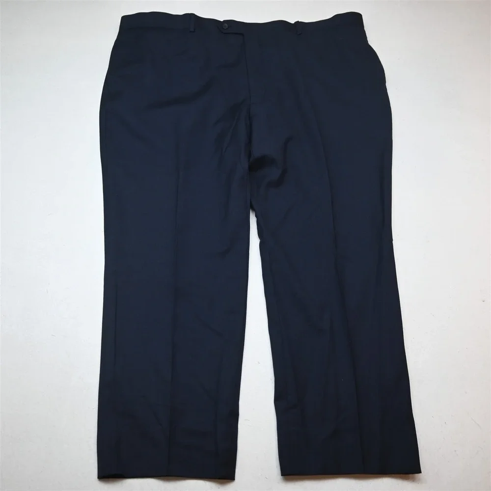 Pronto Uomo 54S 46x30 Blue Sharkskin 100% Wool Mens Jacket Pants Suit